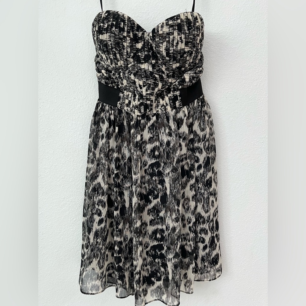 Janet Paris strapless animal print dress